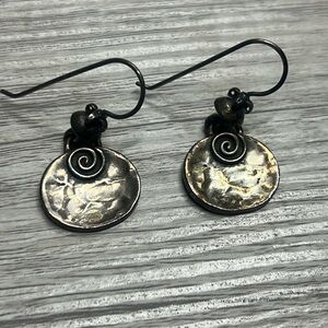 Silpada Hammered Sterling Silver Oval Swirl Earrings